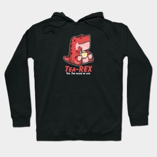 Cute Little T-rex Drinking a cup of tea Hoodie